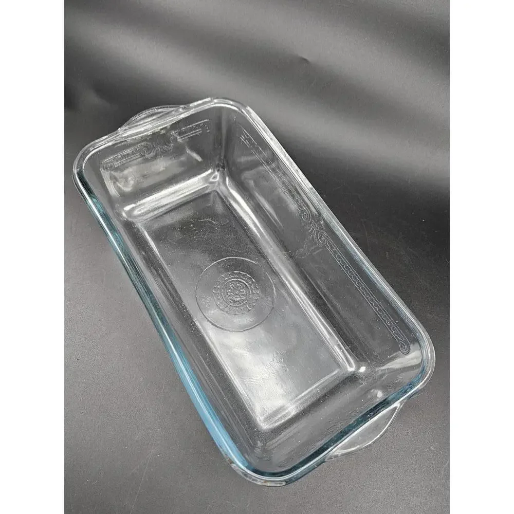 Vintage Fire-King Philbe Clear Glass Baking Dish Anchor Hocking 1940s Ovenware